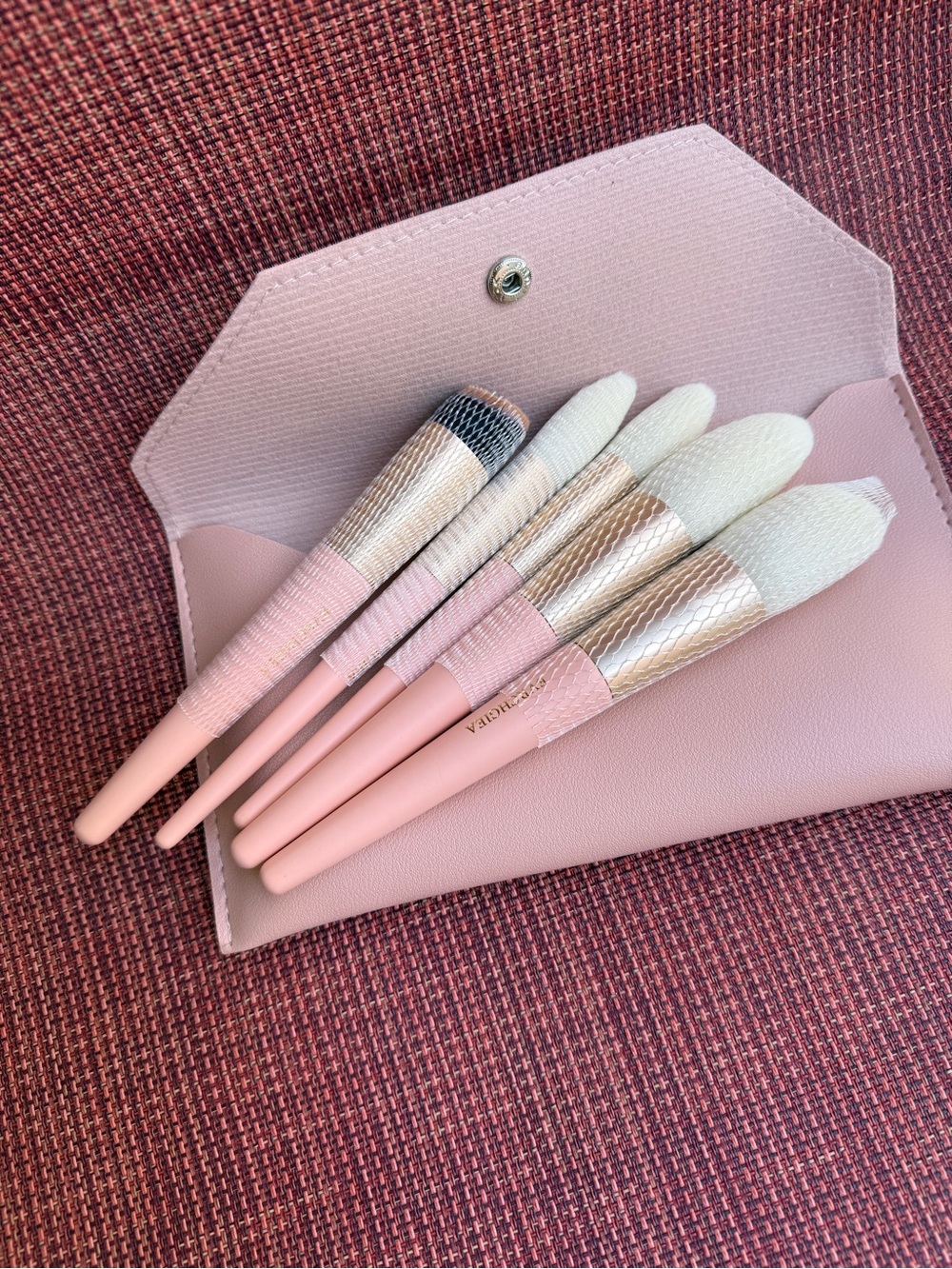 Pink Makeup Brush Set with Matching Pouch
